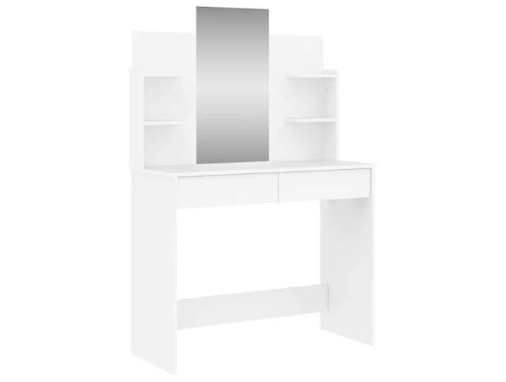 vidaXL Schminktisch mit Spiegel Weiß 96x39x142 cm