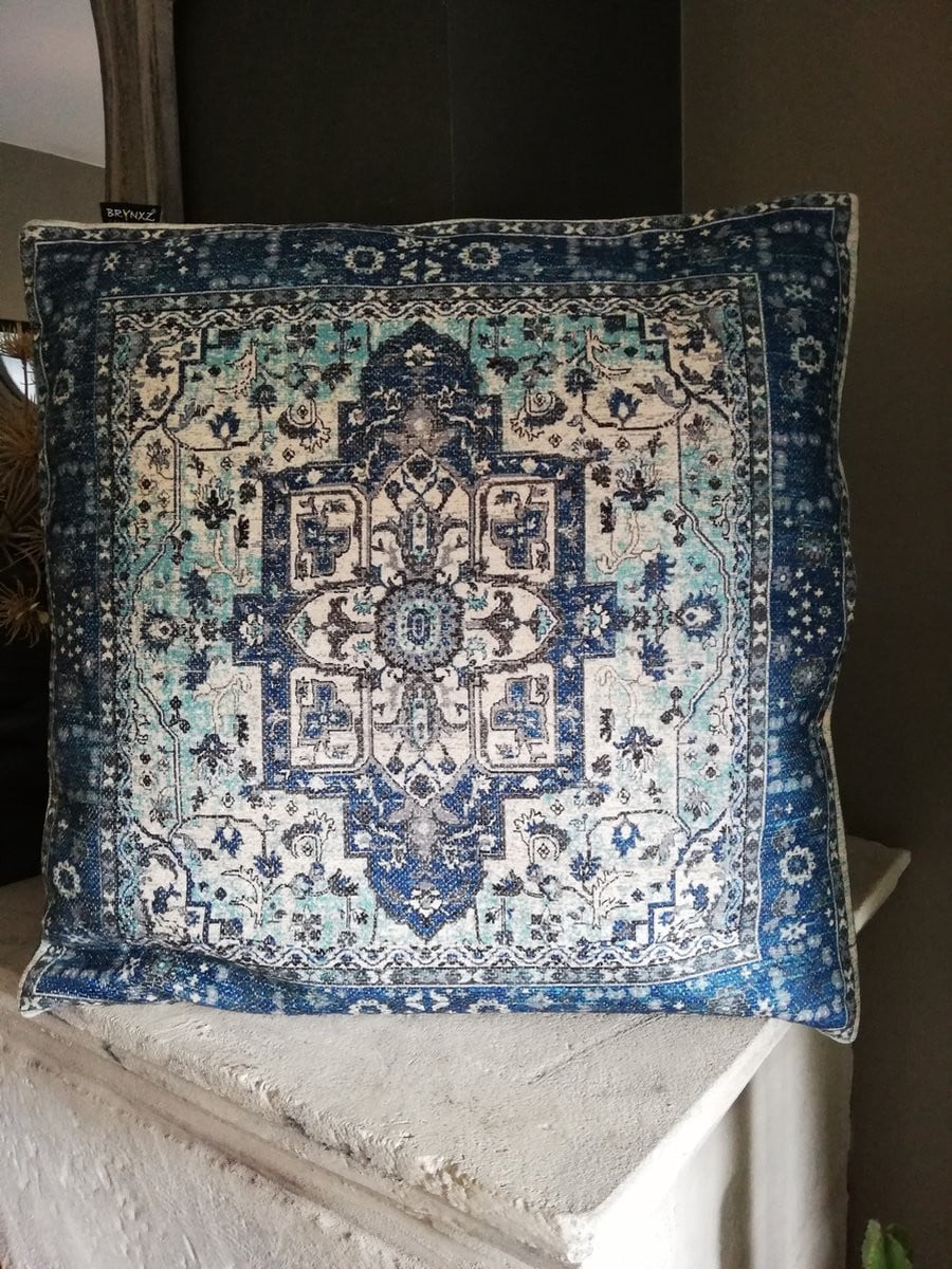 Sierkussen Blue Jacquard Multi Coloured 50 x 50 cm