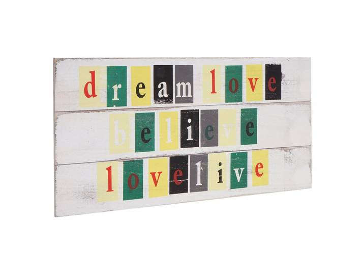 WANDSCHILD BELIEVE SHABBY-LOOK Reinweiß