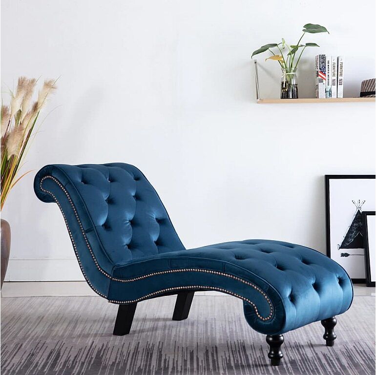vidaxl Diván de terciopelo azul
