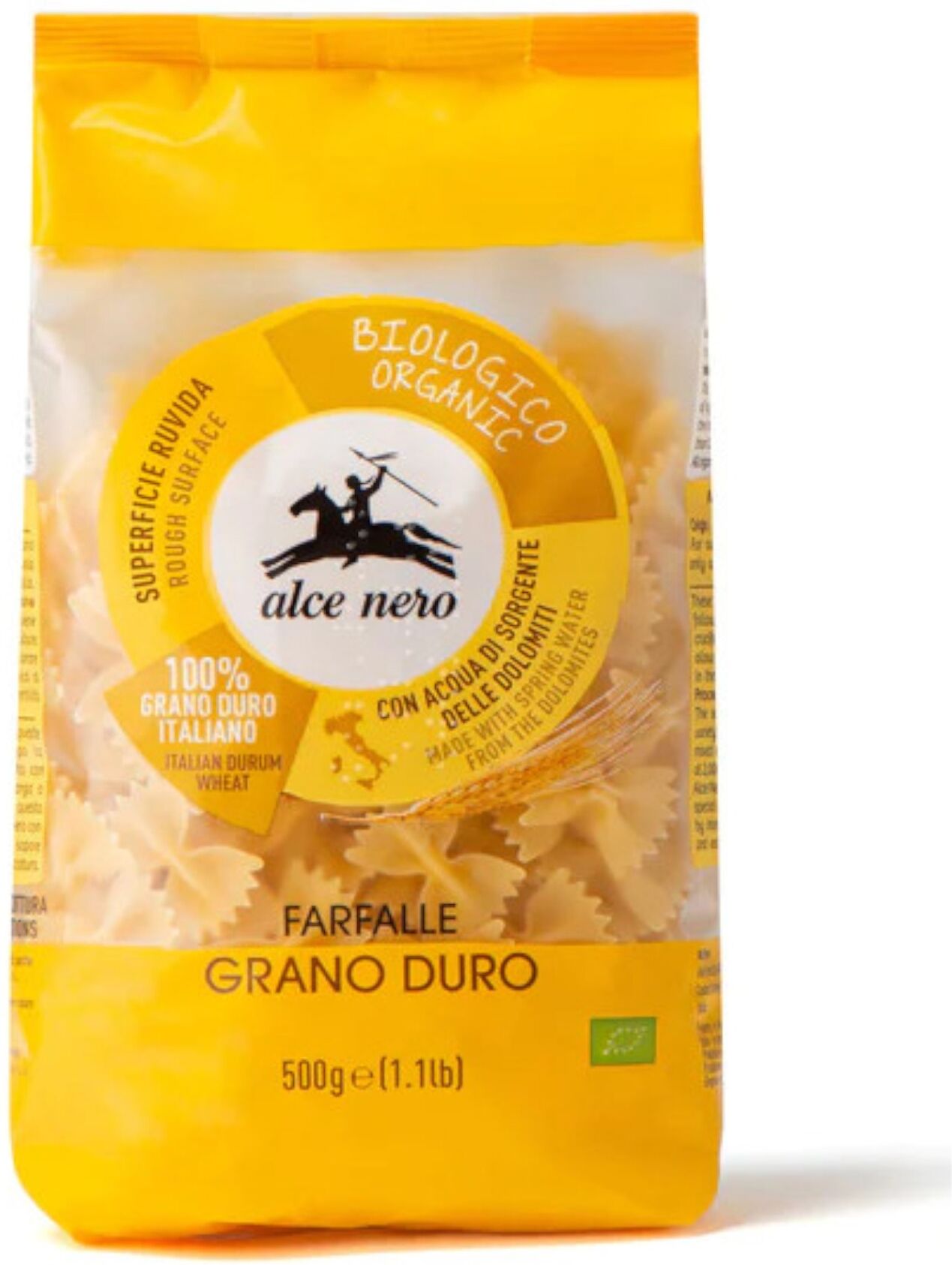 ALCE NERO Farfalle Grano Duro 500 Grammi 