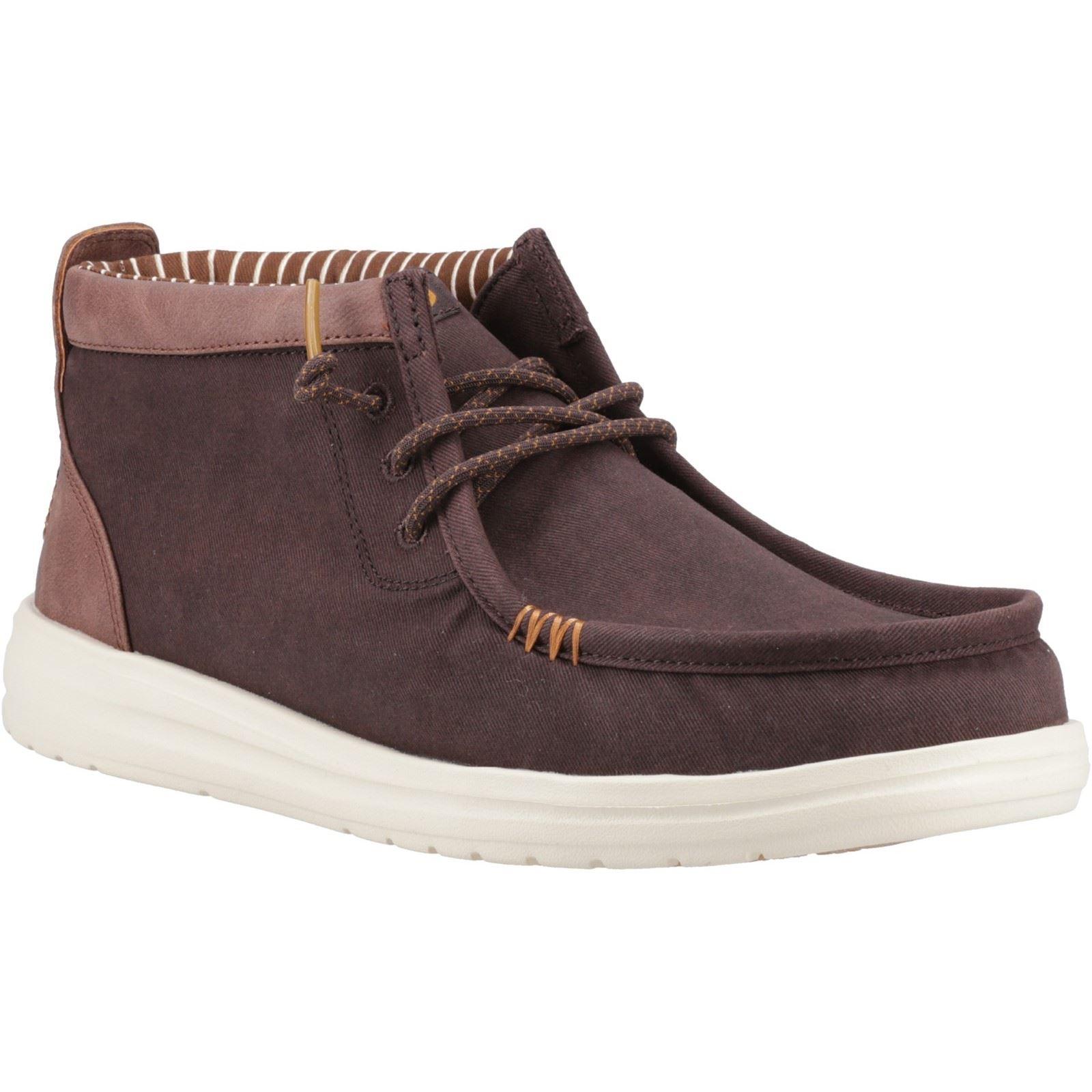 HEYDUDE Wally Mid GripR Herren Ankle Boots aus Baumwolle in Maulwurfsbraun/Downtown