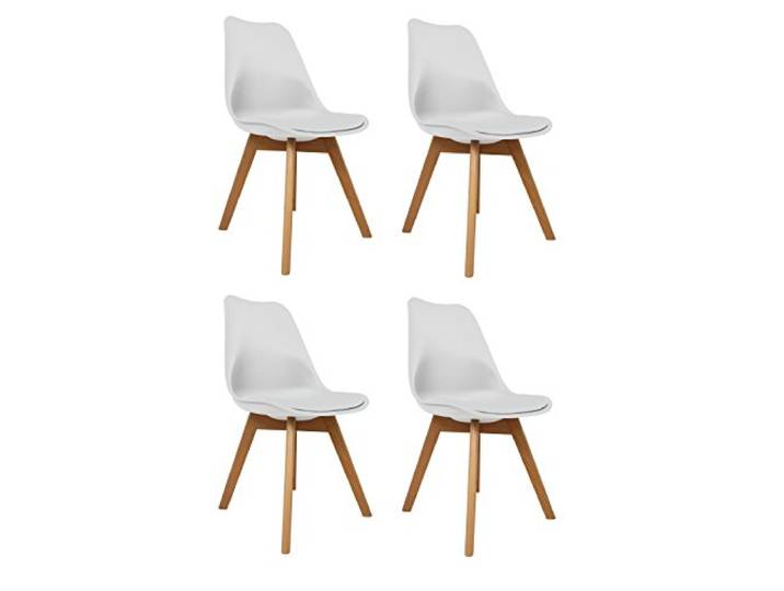 La Silla Española Die spanische Stuhl Salou Pack Stühle, Holz, Weiß, 46 x 41 x 52 cm, 4 Stück