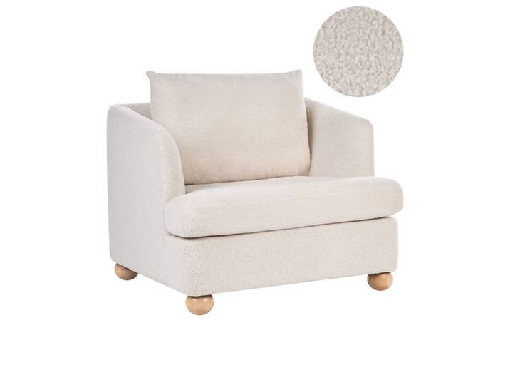 Fauteuil RATTVIK Bouclé Blanc cassé