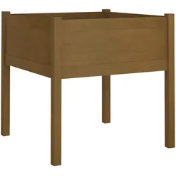 Helloshop26 - Hochbeet für Pflanzen Blumen Terrasse oder Garten 70 x 70 x 70 cm massives braunes Kiefernholz 02_0038564