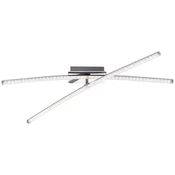 LED Deckenleuchte, chromfarben, ein fester, ein drehbarer Leuchtarm, modern