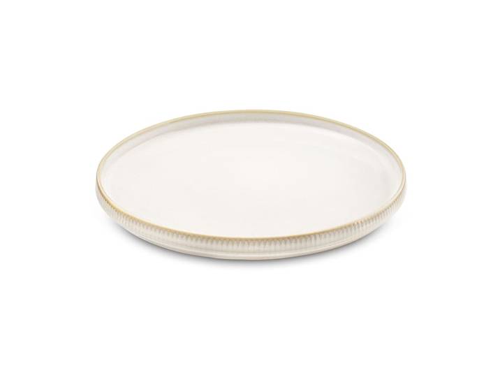 Assiette plate en grès beige