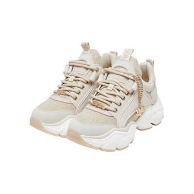Trainingsschuh BUFFALO "Buffalo BINARY GLAM", Damen, Gr. 41, beige (beige, pink), Polyurethan, Schuhe
