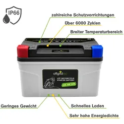 Offgridtec LFP Starterbatterie 7,5Ah 12,8V für Motorrad