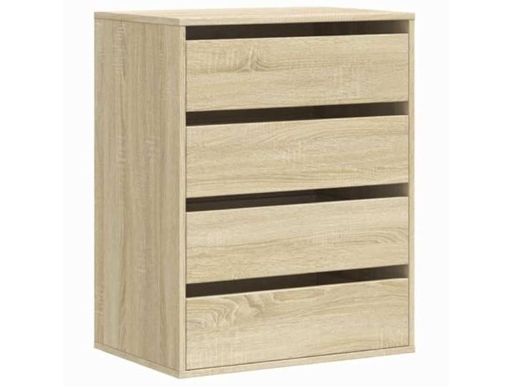 LMTYOENFG Kommode Sonoma-Eiche 60x41x76 cm Holzwerkstoff 4 Schubladen Vielseitiger Beistellschrank mit 4 Auszügen für Wohnzimmer und Schlafzimmer, pflegeleichte Oberfläche in Holzoptik.