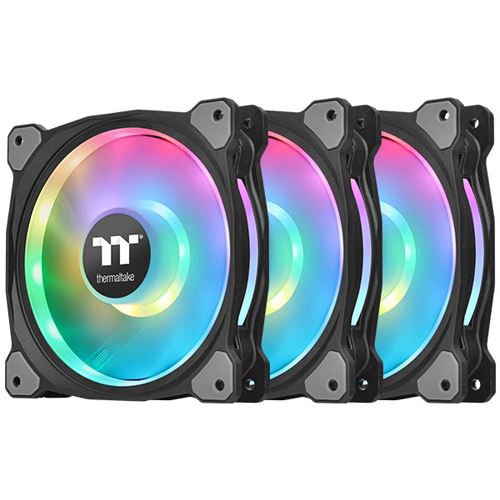 120x120x25mm Thermaltake Riing Duo 12 RGB Radiator Fan 3 Pack Dual Riing