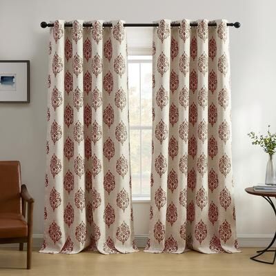 Threadmade Navara Medallion Room Darkening Window Curtain