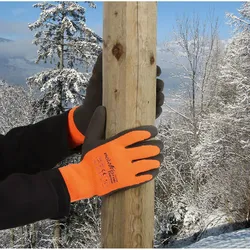 Kerbl Arbeitshandschuhe PowerGrab Thermo Latex mit Acrylfutter orange S - 297381 - orange