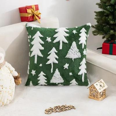 Uplift Treasures 3D Christmas Reindeer Tree Pillow Cover b 18 18 In