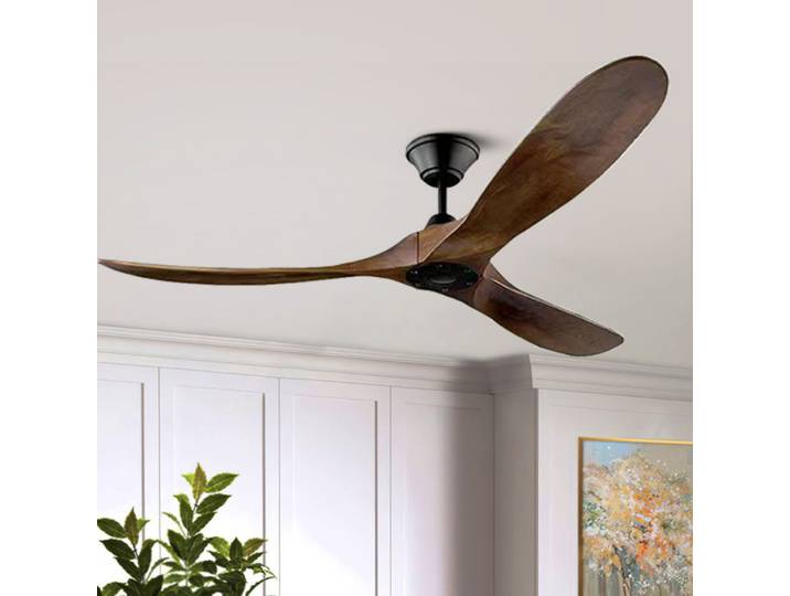 Ventilateur de plafond grand format 42, 52, 60 pouces avec télécommande, moteur DC, pales en bois réversibles, éclairage intégré, design de haute qualité