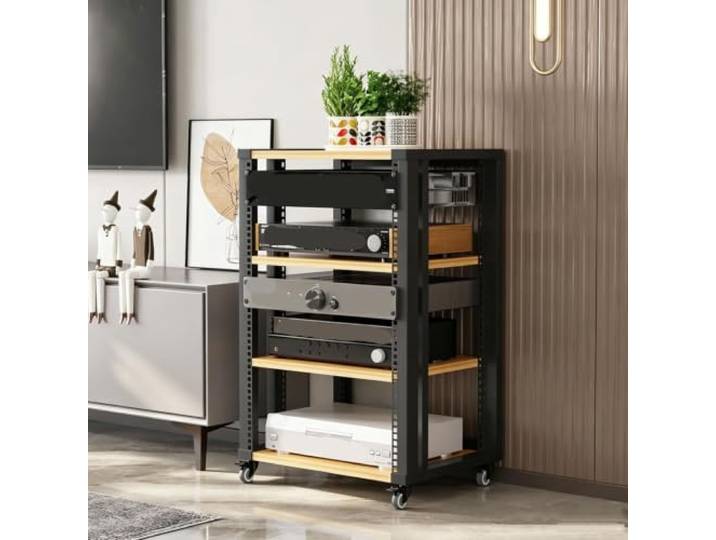 ZSCNYHMT Audio Rack, Verstellbares Mehrstöckiges Regal Audioausrüstung Flexible regalaufteilung, verstärkter rahmen, aufbewahrung für verstärker, receiver und mediengeräte