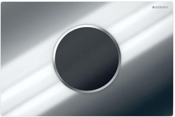 Geberit WC-Steuerung 115908KH6 Batteriebetrieb, 2-Mengen-Spülung, hochglanz-verchromt