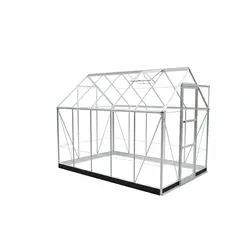 Halls Gewächshaus Icon 6 - 2,5 m2 / 3,7 m2 / 4,9 m2 / 6,1 m2 1,92 x 3,16 m - 6,1 m2 (Gr. 4) 3 mm Blankglas alu-natur