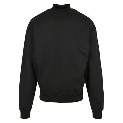 Sweatshirt URBAN CLASSICS "Urban Classics Herren Mock Neck Crew", Herren, Gr. XL, schwarz, 65% Baumwolle, 35% Polyester, unifarben, Rundhals, Sweatshirts Sweatshirt