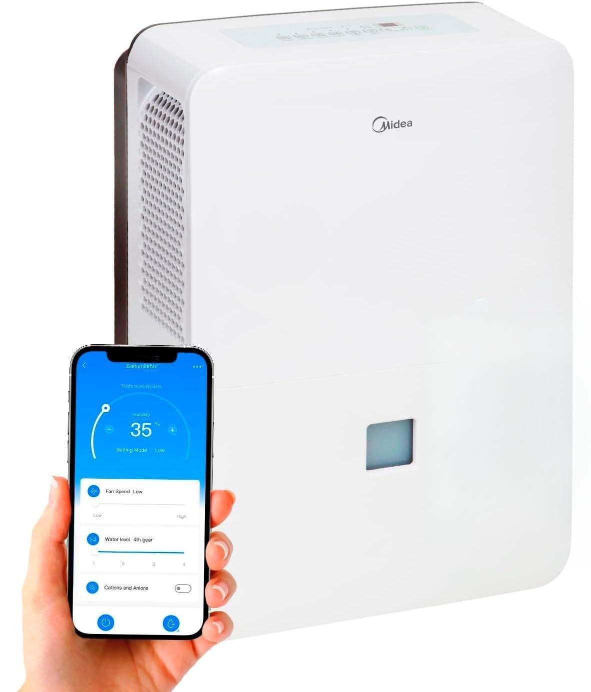 Luftentfeuchter Entfeuchter - 50 l - Bis 112 m² - Herausnehmbarer Wassertank - App-Steuerung - Programmierbar bis 24 Stunden
