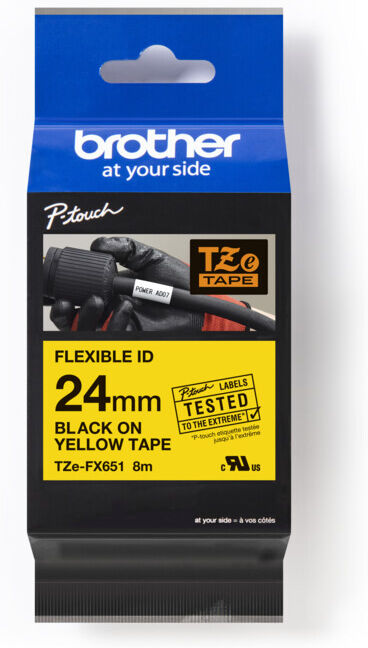 BROTHER Cassette de ruban TZe-FX651 jaune noir (TZEFX651)