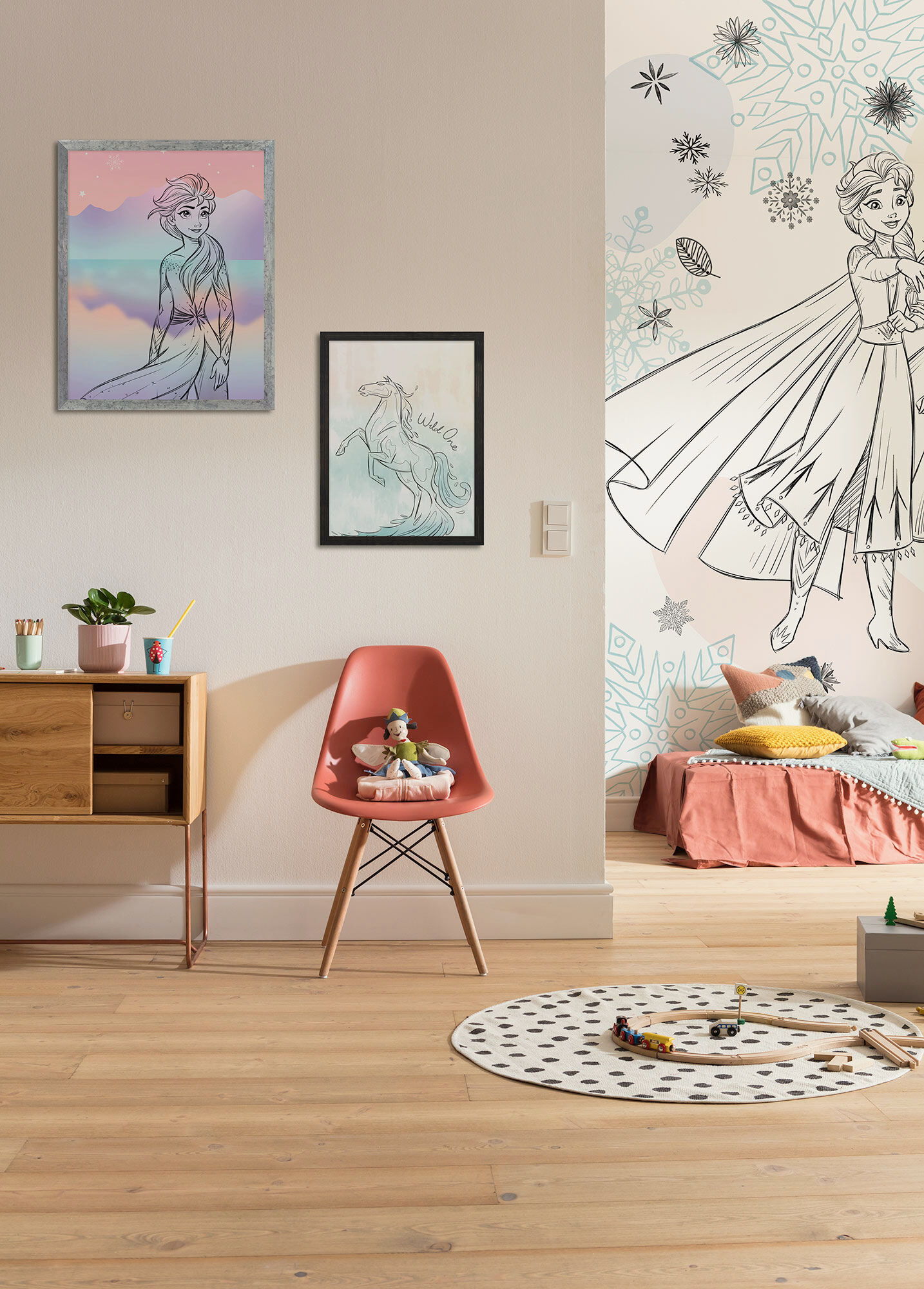 Wandbild KOMAR "Disney Frozen Pastell Lights", rosa (farbe bild(er): lila,rosa), Disney, 1 Stk., Vlies, Bilder, Wandbild, 40 x 50 cm (Breite x Höhe) - Kinderzimmer, Dekoration farbe bild(er): lila,rosa Disney, 1 Stk.