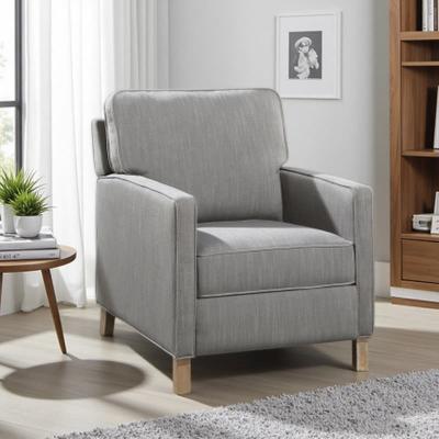 VIVIADORE Gray Textured Fabric Recliner Chair, Push-Back Living Room Armchair with Pocket Coil Seat, High-Density Foam