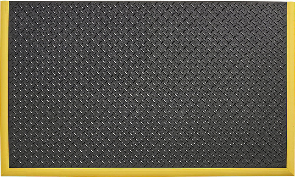 Anti-Ermüdungsmatte Diamond Flex™, LxB 1630 x 970 mm, 3seitig Randleisten, schwarz / gelb NOTRAX