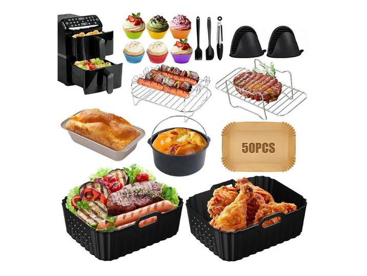 LuxusKollektion Silikonform Heißluftfritteuse Zubehör Set 10L 17-teilig, (17-tlg)