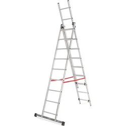 Awtools, Leiter + Gerüst, Einfache Aluminiumleiter 3x10 Stufen 150 kg (Stehleiter)