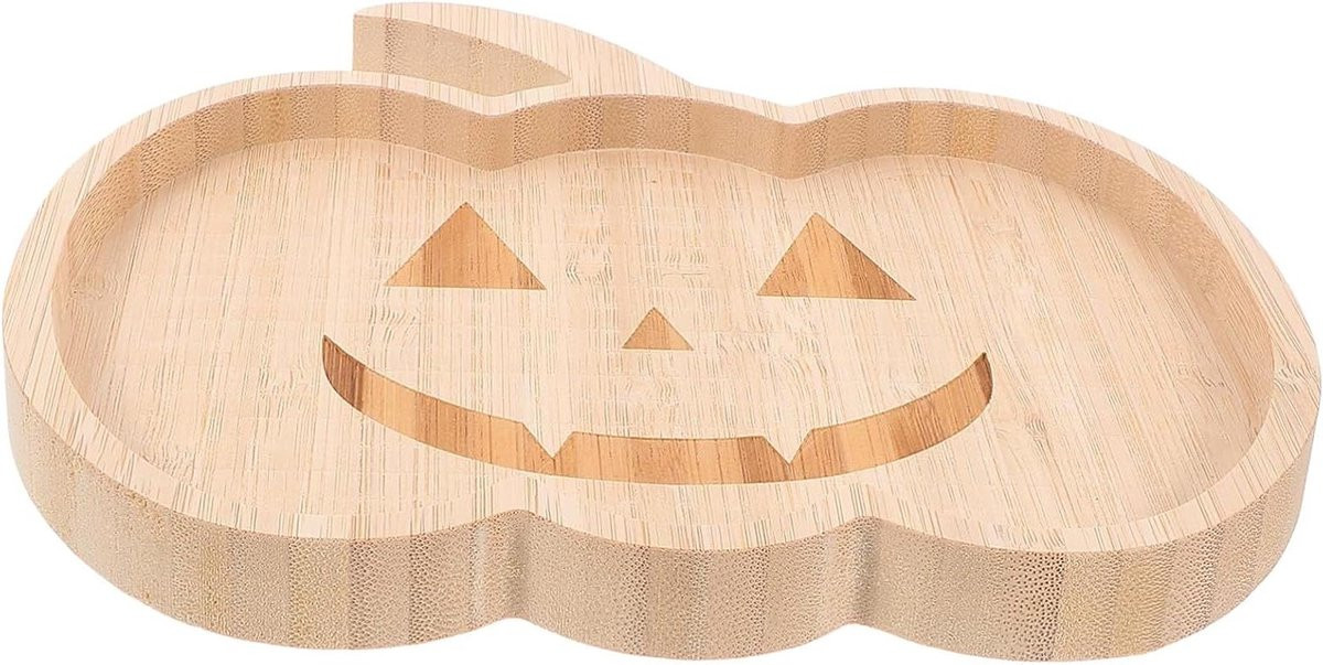 Pompoen Serveerschaal Khaki - Houten Schaal met Uniek Pompoen Design - 20 cm