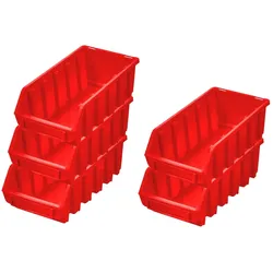 PROREGAL Mega Deal 5x Sichtlagerbox 2L | HxBxT 7,5x11,6x21,2cm | Polypropylen | Rot | Sichtlagerbehälter, Sichtlagerkasten, Sortierbehälter
