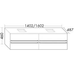 Burgbad Waschtischunterschrank Bel Thermo 460x1602x487 Eiche Dekor Urban, SGIV160F5303 SGIV160F5303