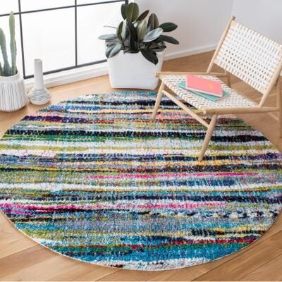 SAFAVIEH Fiesta Shag Nicolle Stripe Rug