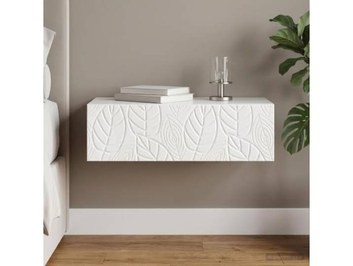 GPWERSDF Wall Mounted Side Table 87.5 x 34.5 x 17 cm Wood, with Drawer Vintage-Look, versteckte Schublade, Holzwerkstoff, wandmontiert, vielseitig, einfache Reinigung