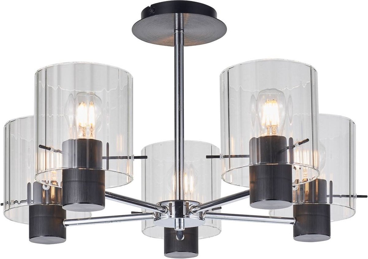 Lucande Plafondlamp Modern 5-lichts Glas en Metaal