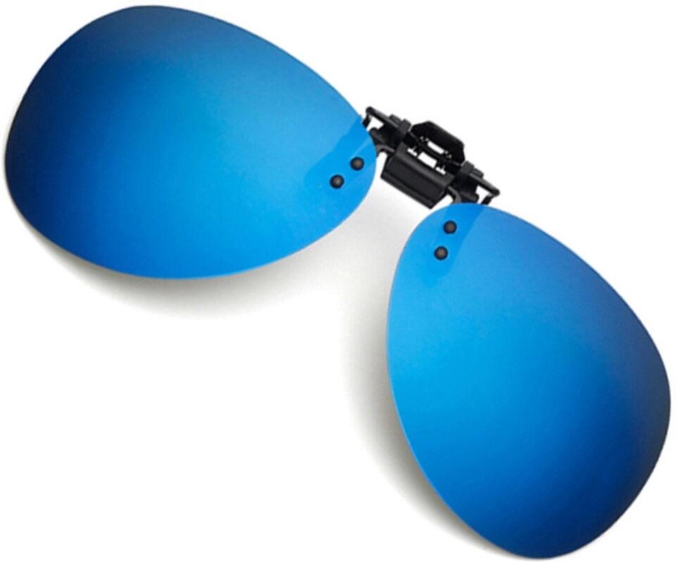 INF Flip-up polarisierte Clip-on Sonnenbrille für Brillen – PC+TAC Gläser, UV-Schutz, passt den meisten Rahmen Blau