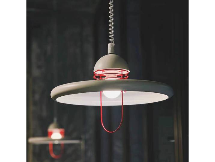 Lampe suspendue design nordique minimaliste rouge UFO pour restaurant, bar, comptoir, salon, décoration, luminaires rétractables antiques