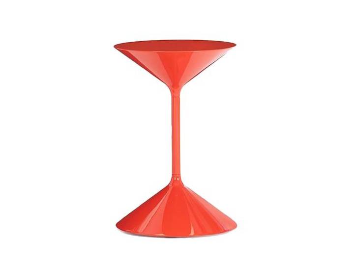 ZANOTTA table basse TEMPO (H 50 cm orange - Polyuréthane poli et acier)
