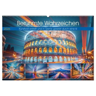Berühmte Wahrzeichen (Wandkalender 2026 DIN A2 quer), CALVENDO Monatskalender