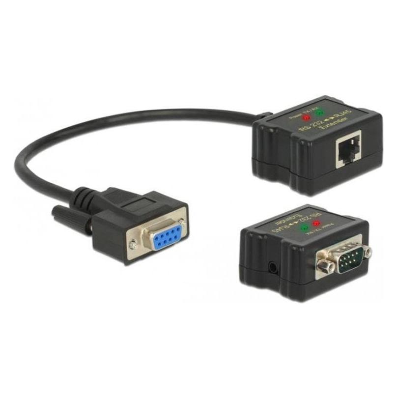 Delock Extender RS-232 DB9 mit 2 Konverter (0.23 m) (63934)