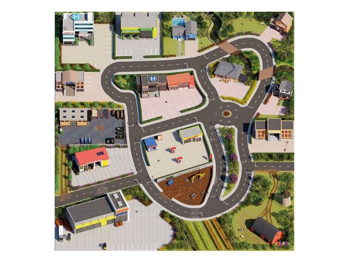 SkippiDoo Kinderteppich Straßenteppich Spielteppich Kinderzimmer Teppich Autoteppich, rechteckig, Höhe: 5 mm, keine sich wiederholende Motive, Antirutsch