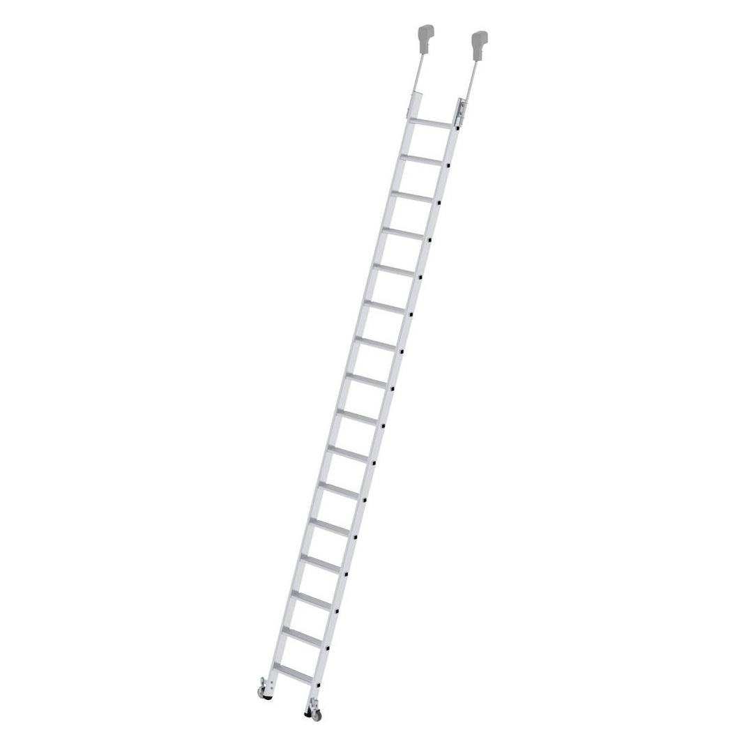 Munk Stufen-Regalleiter fahrbar 16 Stufen (Regalleiter, 419 cm) (041416)