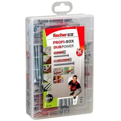 fischer Dübel- und Schrauben-Sortiment »Profi-Box - DuoPower 2K« 150 Stück grau