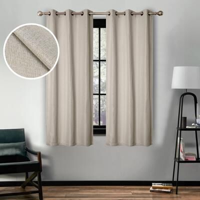 Superior Linen Washable Room Darkening Curtains, Set of 2 Panels