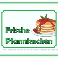 HB-Druck Frische Pfannkuchen Schild A4 Rückseite selbstklebend
