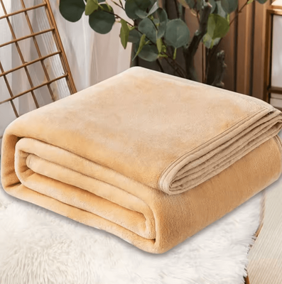 Inspire Curations Colorful Plush Microfiber Fleece Throw Blanket camel one Size