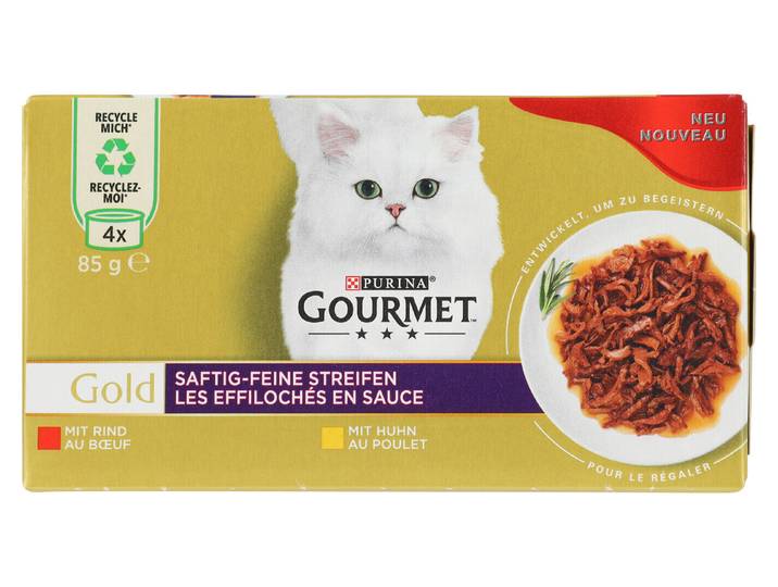 Gourmet Gold Katzenfutter in Sauce Fleisch 4x85g