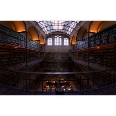 Fototapete PAPERMOON "Photo-Art JESUS M GARCIA, RIJKSMUSEUM-BIBLIOTHEK", bunt, B:3,5m L:2,6m, Vlies, Tapeten