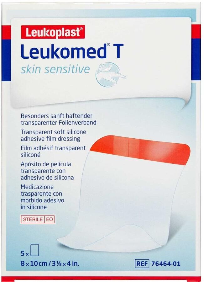 Leukoplast Leukomed T skin sensitive (8 x 10 cm) Medicinsk udstyr 5 stk